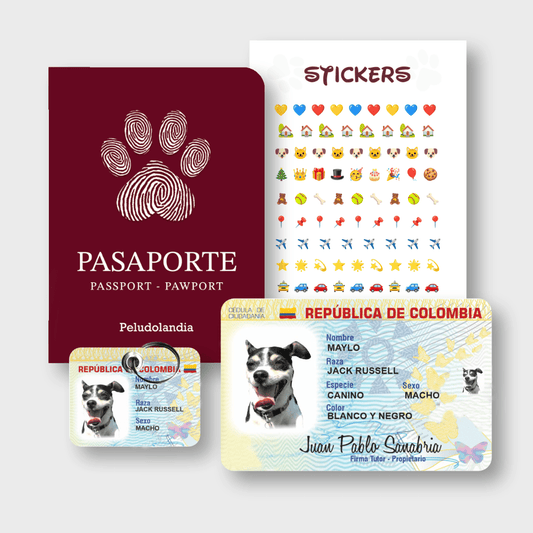 KIT NUEVAS Cédulas & Pasaporte Para Mascotas - Peludolandia
